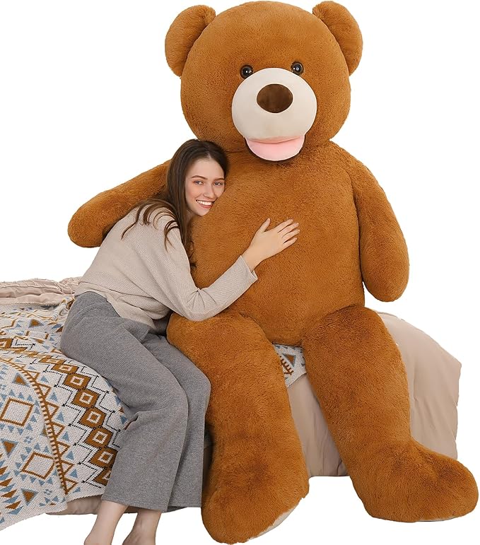 MorisMos Giant Teddy Bear Plush 5ft, Life Size Huge Brown Teddy Bears for Boyfriend, 5 Foot Large Big Stuffed Animal Gifts for Lover on Valentines, Anniversary, Birthday