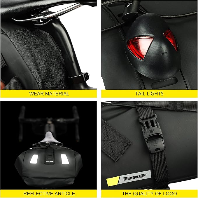 Rhinowalk Bike Saddle Bag Waterproof 10L Under Seat Storage for Mountain Road Biking and Commuting Trips