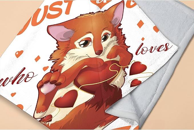 Just Girl Loves Fox Blanket Soft Blankets and Throws Flannel Cozy Lightweight Quilt Gift Perfect for Bed Sofa Couch-120 x90 Extra Large for Family