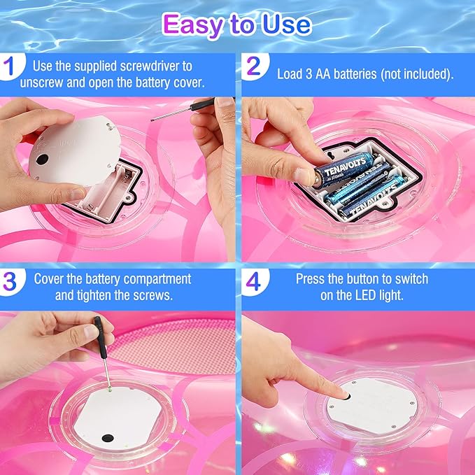 MoKo Inflatable Swimming Ring, Cute Pool Float Tube Decorations Swim Tubes Outdoor Pool Beach Water Floats Party Supplies Floaties