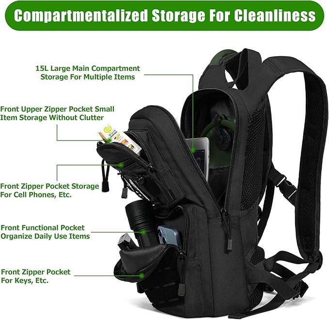 1050D Tactical Hydration Backpack with 3L TPU Water Bladder, Military Molle Water Backpack Perfect for Men & Women, Hydration Pack for Hiking, Biking, Running, Climbing, Hunting, Daily Use