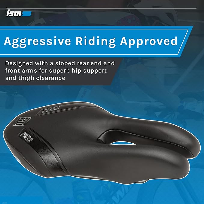 ISM PS Series No Nose Bike Saddle - Noseless Bike Seat Designed for Triathletes, Time Trial Riders, and Road Racers - Patented Split Nose Bicycle Saddle Designed for Reduced Discomfort