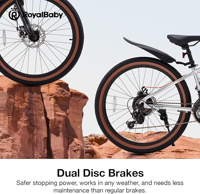 RoyalBaby Kids Mountain Bike for Boys and Girls, Ultra-Light Aluminum 20-24 Inch Wheel Bicycle for 6-14 Years Old Children, 7/21-Speeds Drivetrain