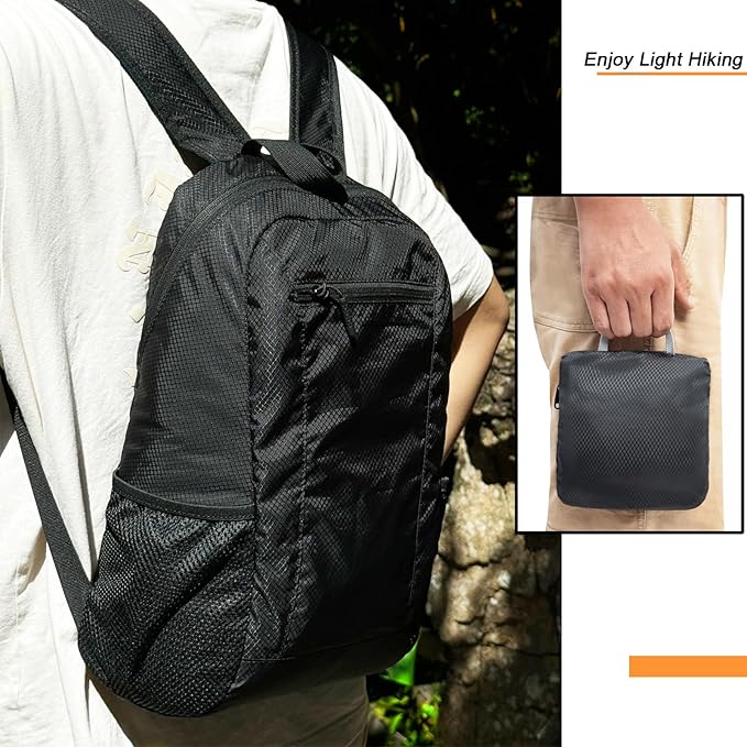 15L Water Resistant Hiking Daypack, Small Backpack Travel Outdoor, Lightweight Day Pack with Tool Loops
