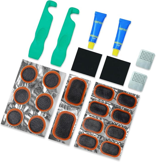 Bike Tire Repair Kit, Bicycle Tire Repair Kit with High-Strength Bike Tire Levers, Bike Tire Patch and Tire Repair Glue, Bike Tube Patch Kit for Mountain and Road Bikes