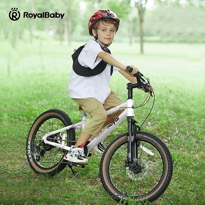 RoyalBaby Kids Mountain Bike for Boys and Girls, Ultra-Light Aluminum 20-24 Inch Wheel Bicycle for 6-14 Years Old Children, 7/21-Speeds Drivetrain