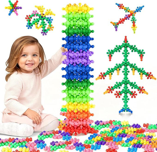 400 Pieces Building Blocks Kids STEM Toys Educational Discs Sets Interlocking Solid Plastic for Preschool Boys and Girls Aged 3+, Birthday for Boys Girls 3-5