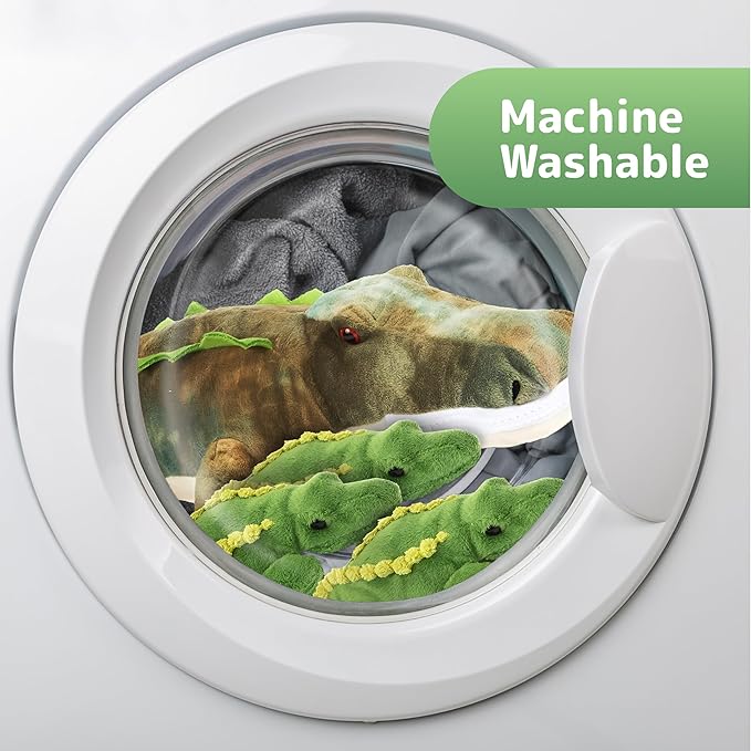 PREXTEX Stuffed Alligator Toy with 3 Baby Alligators - Alligator Plush Mommy with 3 Zippered Stuffed Alligator Babies, Ideal Stuffed Animal for Boy or Girl Playtime - 3-5 Years