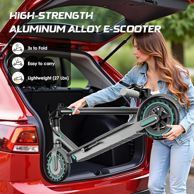 Electric Scooter for Adults & Teens, 350W Motor, 19 MPH Top Speed, 15/21 Miles Range, Foldable E-Scooter with 8.5" Honeycomb Tire, Escooter with Dual Braking System and App Control