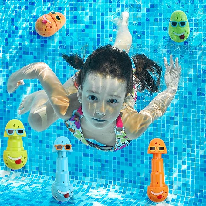 haomsj Swimming Diving Pool Sticks Toys for Kids, 3pcs Dive Clown Eggs, Summer Underwater Sinking Pool Toys for Boys and Girls Ages 8-12