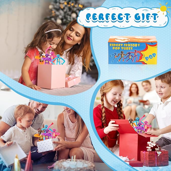 Kindergarten Graduation Gifts,4Pcs Dog Pop Tube Sensory Toys, Dog fidgets Suction ADHD Autism Toy,Fidget Toys Autistic Travel Toys,Dog Party Favors Graduation Decoration Gifts