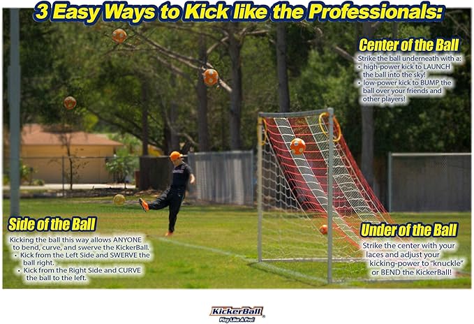 Kickerball - Curve and Swerve Soccer Ball/Football Toy - Kick Like The Pros, Great Gift for Boys and Girls - Perfect for Outdoor & Indoor Match or Game