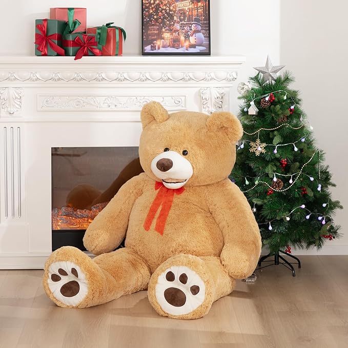 HollyHOME 6ft Teddy Bear Giant Teddy Bear Stuffed Animal with Embroidered Paws Holiday Valentine's Toy Gift for Girlfriend Kids 72 inches Brown