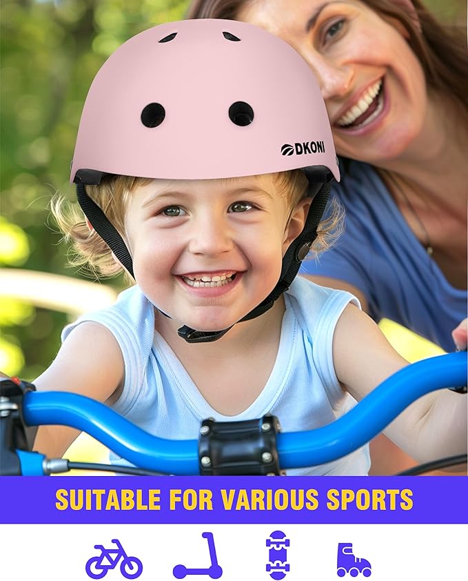 Kids Bike Helmet, Adjustable and Multi-Sport, from Toddler to Youth, 3 Sizes