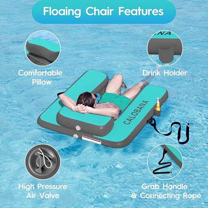 Inflatable Floating Chair Pool Floats Adult Lounger Float Chair for Swimming Pool