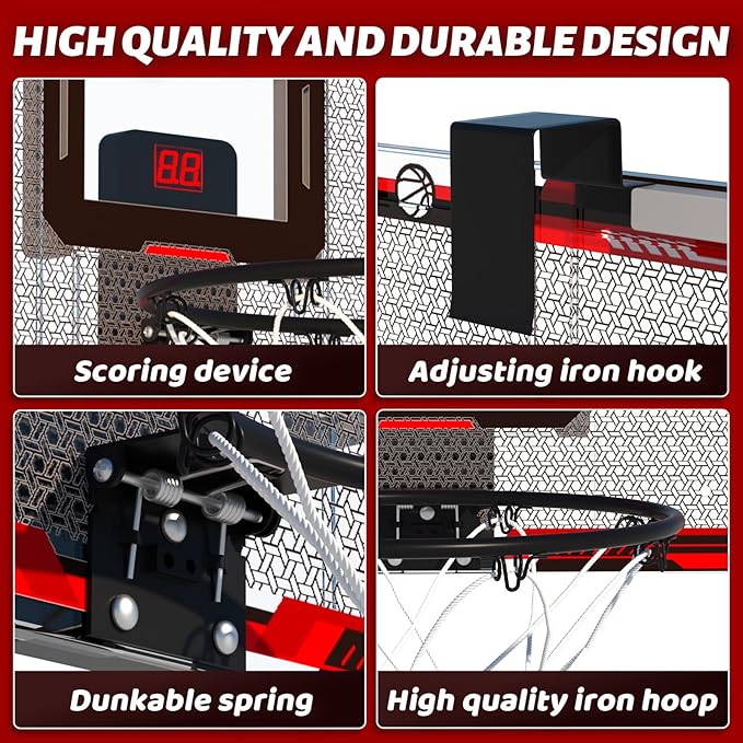 Indoor Basketball Hoop-Over The Door-Mini Basketball Hoop for Kids,Teens and Adults with Scoreboard & 3 Balls,Basketball Toys for 3 4 5 6 7 8 9 10 11 12 Year Old Boys