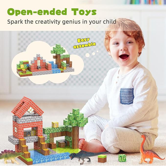 Magnetic Blocks 216Pcs Magnetic Building Blocks, Sensory Toys for Kids Boys Girls Age 3 4 5 6 7 8 9 10 Birthday Gifts