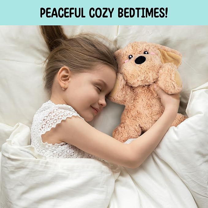 Golden Retriever Dog Microwavable & Weighted Puppy Stuffed Animals- 1.5 Lbs Unscented Doodle Heating Pad for Warmth, Period Cramps & Anxiety, Cute Dog Plushie Toy Gifts for Women Girls & Kids