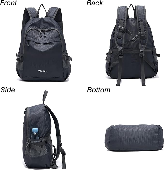 YZAOLL Small Lightweight Packable Hiking Backpack, 20L Hiking Backpack Day Pack for Women Men Travel Camping Vacation,Gray