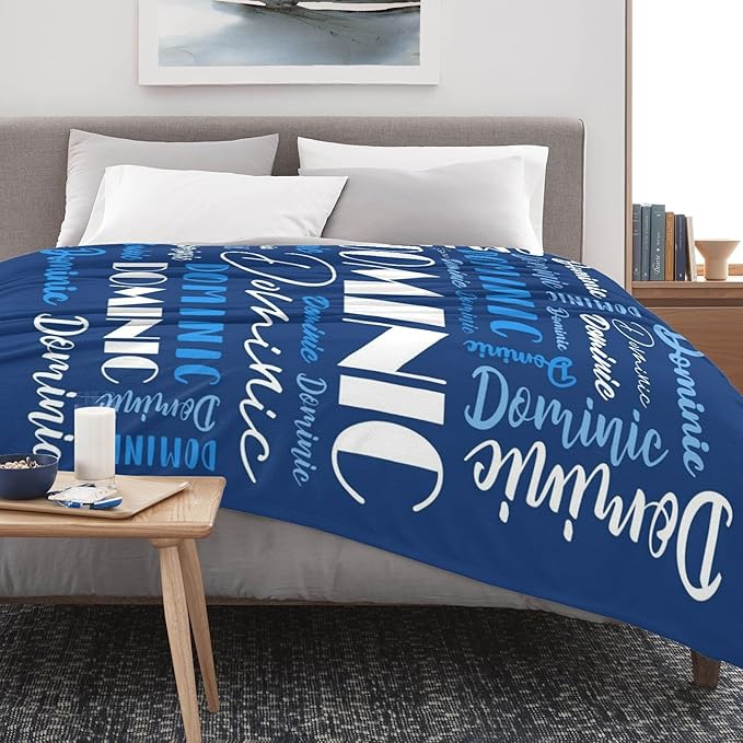Name Blanket Personalized Blanket for Adult Kids Flannel Customize Throw Blanket Custom (Color 18, 60 x 80 Inches)