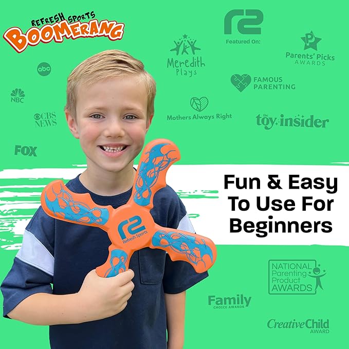 Boomerang for Kids - Stocking Stuffers For Kids - Best Gifts for Boys & Girls Gift Ideas - Kid Stocking Stuffers & Fun Holiday Presents Outdoor Toys - Fun Children Birthday Party Favors & Goodie Bag