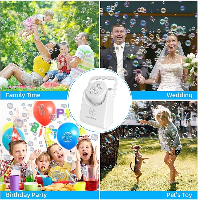 Bubble Machine for Kids Toddlers,Automatic Bubble Blower,Portable Adjustable Angle Bubble Maker,Bubbles Toy for 3 4 5 6 7 Year Old Boy Girl,Outdoor Party Birthday Easter Baskets Stuffers Gifts
