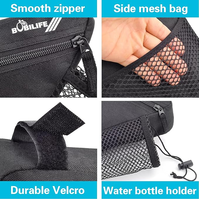 Bike Triangle Frame Bag - Bicycle Cycling Storage Triangle Top Tube Front Pouch Saddle Bag for Road and Mountain Bikes