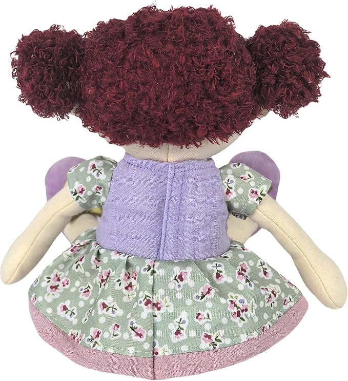12“ Soft Baby Doll Plush Rag Doll Toy, Plush Dolls in Dress with Curly Pigtails, Floral Polka - Dot Dress, Soft Stuffed Toys Adorable Toddler Gift