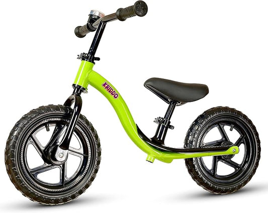 KRIDDO Toddler Balance Bike 2 Year Old, Age 24 Months to 5 Years Old, Early Learning Interactive Push Bicycle with Steady Balancing, Gift Bike for 2-5 Boys Girls, Green