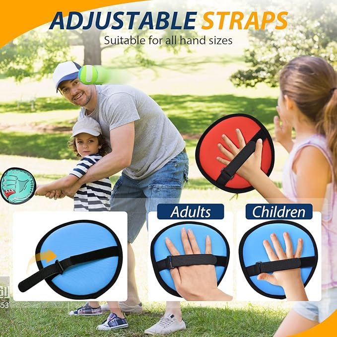 Toss and Catch Ball Game Set for Toddlers Kids Adults, Baseball Training Glove for 12+ Years Old Boys Girls, Family Outdoor Sport for Yard Beach Pool, Birthday Gifts for Ages 3 4 5 6 7 8-12