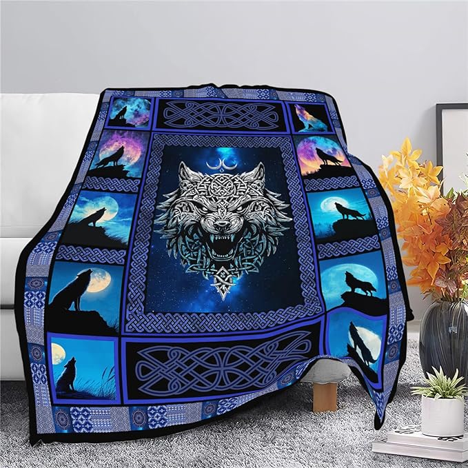 Wolf Throw Blanket Wolf Stuff Gifts for Kids Girls Boys Adults Women Men Soft Cozy Warm Plush Fluffy Fuzzy Fleece Blanket Decor 40''X50''