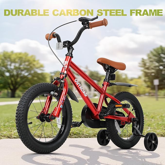 14/16/18 Inch Folding Kids Bike with Training Wheels, Gifts for Boy&Girl Age 3-9 yrs, Toddler Bike with Dual Brakes for Beginners, Multi-Color