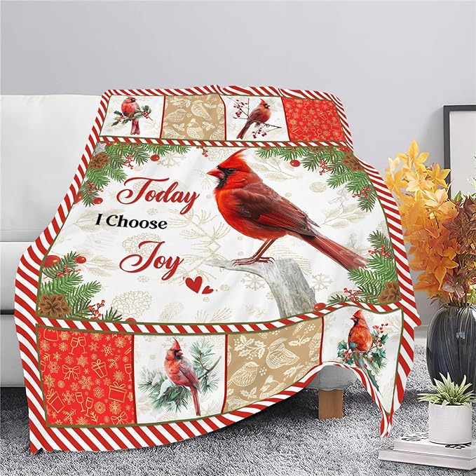 Cardinal Blanket Cardinal Throw Blanket Gifts for Bird Lover Kids Girls Boys Adults Women Men Super Soft Cozy Plush Fluffy Fuzzy Fleece Blanket Decor 50''X60''
