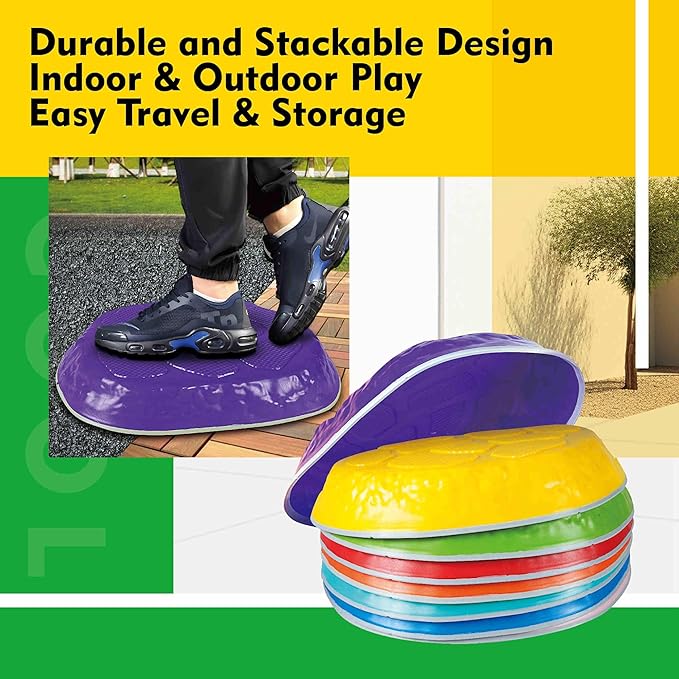 Stepping Stones for kids,8/12 PCS Durable Non-Slip Balance Stones Indoor Outdoor toys for toddlers develope Kids Balance and Coordination Skills