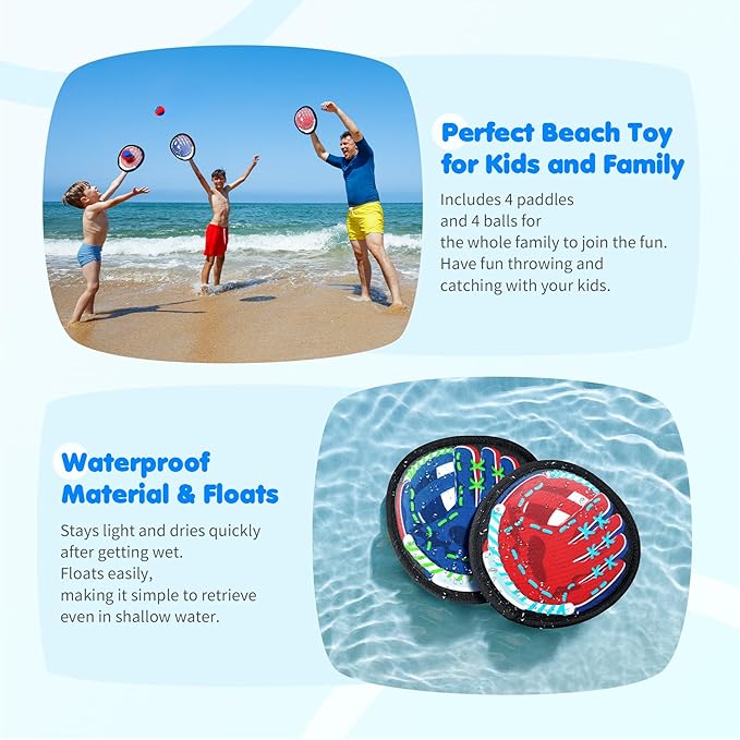 Playzap Toss and Catch Ball Set Ultra Soft Fabric Pain-Free - Family Games Christmas Stocking Stuffers Gift for Toddlers Kids Boys Girls 2-4 5-7 8-10 Yrs - Baseball Glove Toy Indoor Outdoor Yard Beach