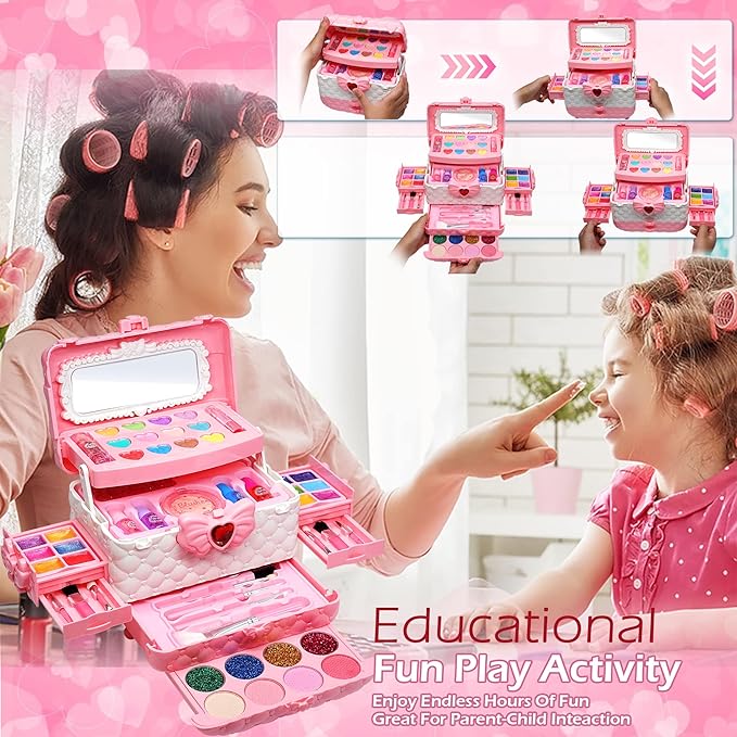 Kids Makeup Sets for Girls - Kids Makeup Sets for Girls 3-4,Play Make Up Kit,Maquillaje para Niñas, Best Toys for Little Girl,Princess Toddler Kid Stuff, Ages456789 10-12 Year Old Girl Birthday Gifts
