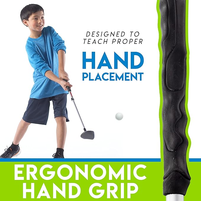 Franklin Sports Kids Golf Set - Youth Adjustable Plastic Golf Club Set - Kids Plastic Golf Set with Bag and Balls - Adjustable Length Clubs for Toddlers, Junior, Right hand, Red