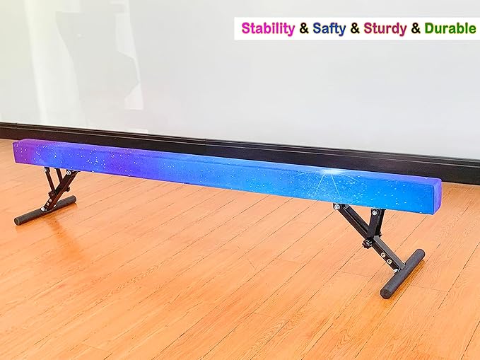 Adjustable Balance Beam 8 ft Gymnastic Beam Adjustable Height for Kids and Teenage of All Gymnastic Levels, Gymnastic Training Beam Gymnastic Equipment for Athlete Home and Gym Club Use