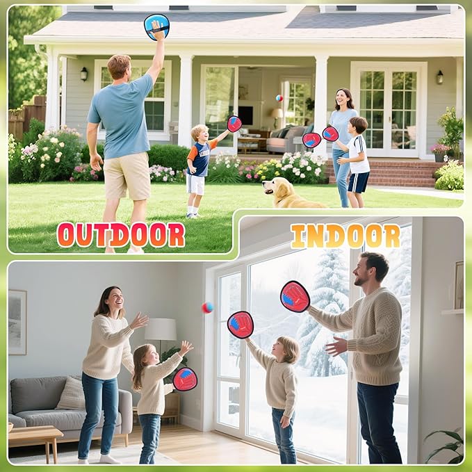 JoyCat Toss and Catch Ball Game Set,Kids Toddler Baseball Glove,Beach Yard Games,Sports&Outdoor Kids Toys,Birthday for 3 4 5 6 7 8 9 10+Year Old Boys Girls