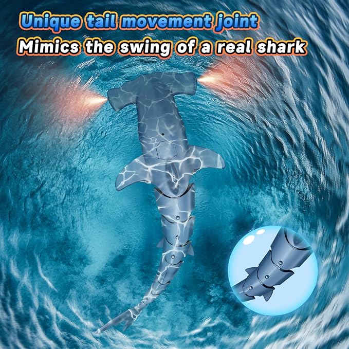 Remote Control Shark Toys High Simulation,Water Toys for Kids, High Simulation Shark for Pool & Bath, Ideal Gifts for Boys Ages 6+(Blue)