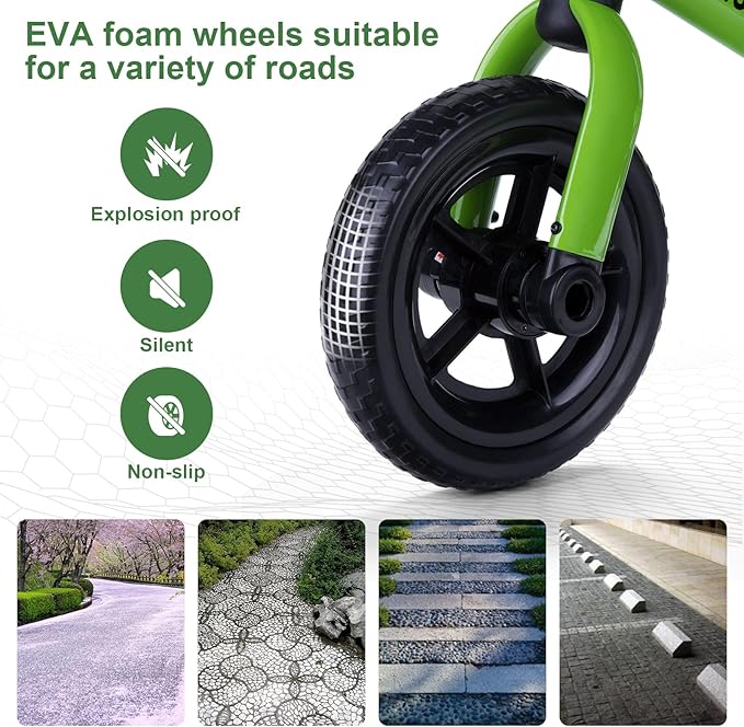 XPIY Tricycle for Toddlers Age 2-5 Years Old, 3 in 1 Folding Toddler Bike for Boys and Girls, Kids' Bike Trike with Detachable Pedal and Adjustable Seat (Green)