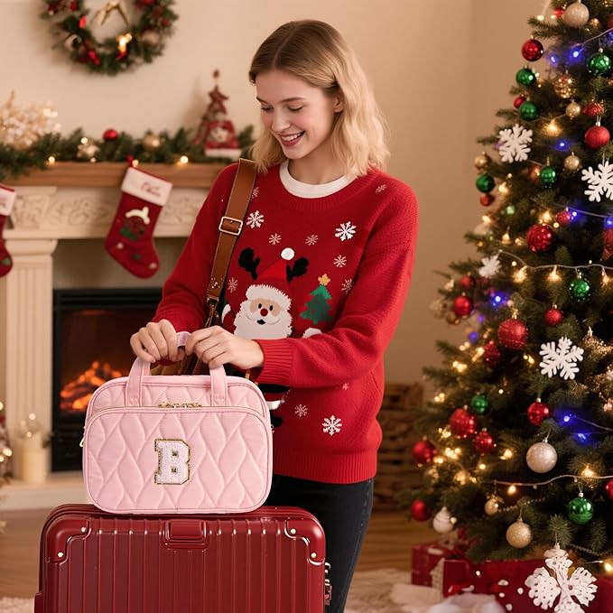 YOOLIFE Travel Toiletry Bag - Hanging Toiletry Bag for Women, Large Capacity Personalized Travel Toiletry Bag and Makeup Bag, Portable Travel Organizer Purple - A