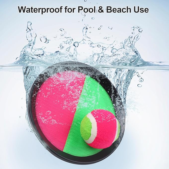 Aneco Toss and Catch Paddle Game Set Disc Paddles and Toss Ball Sport Game with Storage Bag, 6 Paddles and 6 Balls