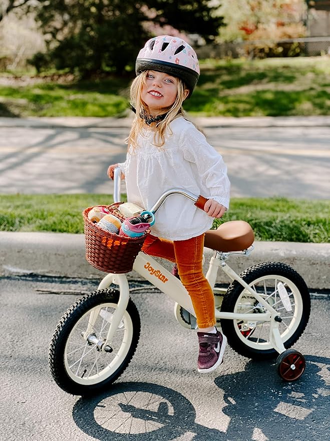 JOYSTAR Classic Style Kids Bike with Training Wheels & Basket, 12 14 16 Inch Girls Bike for 2-7 Years Old, Kids' Bicycles