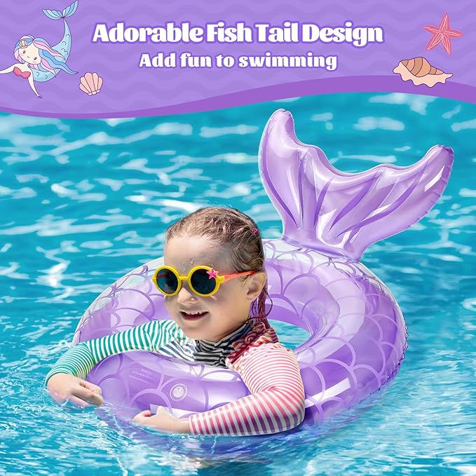 MoKo Inflatable Swimming Ring, Cute Pool Float Tube Decorations Swim Tubes Outdoor Pool Beach Water Floats Party Supplies Floaties
