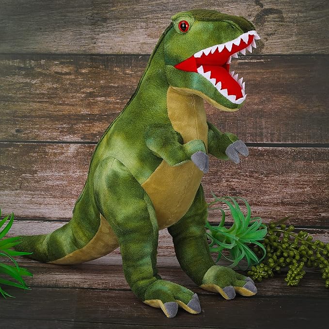 Tyrannosaurus Rex Plush Toy, 18" Dinosaur Stuffed Animal Throw Plushie Pillow Doll, Soft Blue Fluffy Friend Hugging Cushion - Present for Every Age & Occasion