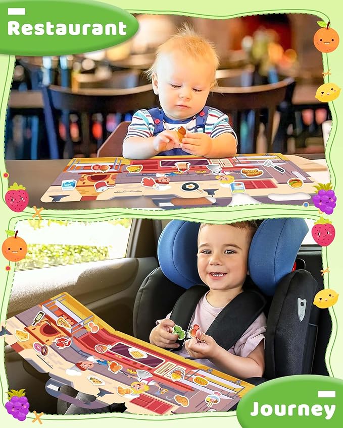 Benresive Reusable Sticker Book for Toddlers 2-4 Years, Fun Travel Stickers for Kids, Waterproof Sticker Books for Toddlers 1-3, Crafts Activities for Toddler 1-3 2-4 3-5 - Kitchen