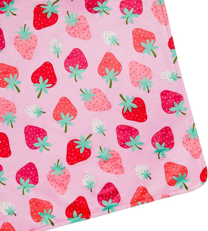 Wildkin Plush Baby Blanket – Soft & Cozy Comfort, Ideal for Toddlers, Travel & Daycare - Strawberry Patch