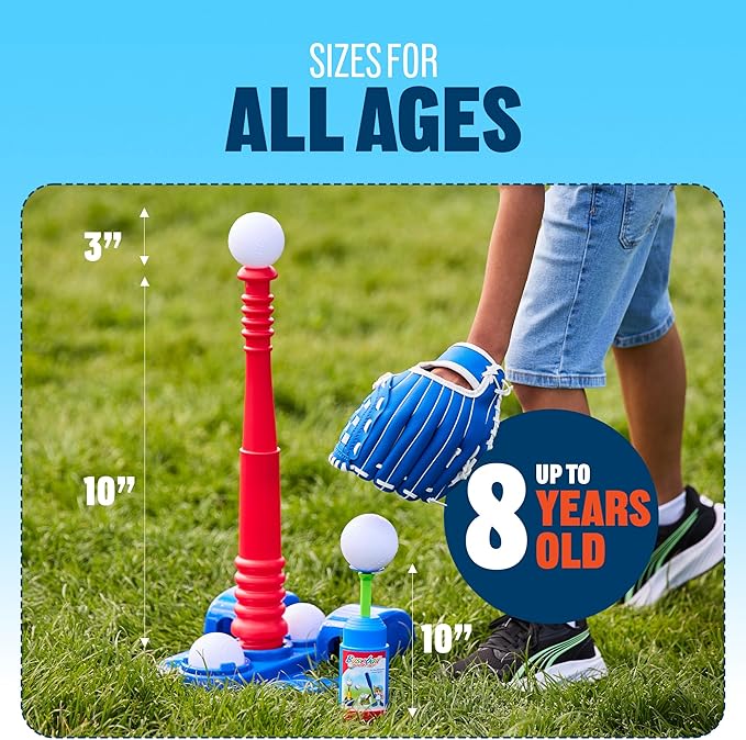 Kids Baseball Training Set – Baseball Bat, Glove, Tee, Pitcher, 4 Balls & Carry Bag – Indoor & Outdoor Sports Toy for Boys & Girls Ages 3-8 – Basebal Starter Kit for Children’s Development