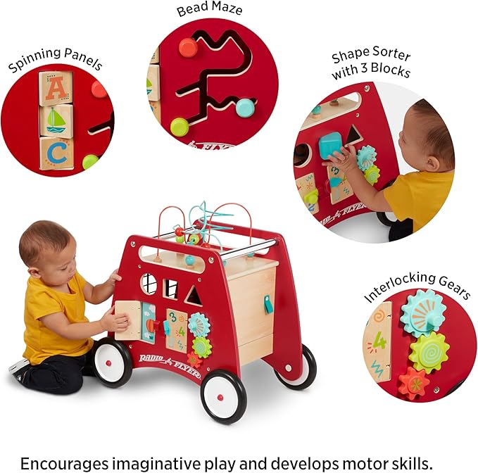 Radio Flyer Deluxe Push & Play Cube Walker, Walker Toy for Ages 1-3